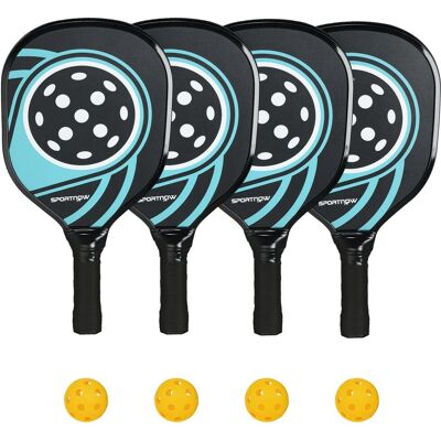 Zestaw rakietek do pickleballa SPORTNOW: zestaw rakietek z 4 rakietkami, 4 piłkami, ergonomicznym uchwytem i torbą, rakietki do gry w pomieszczeniac.. Zestaw rakietek do pickleballa SPORTNOW: zestaw rakietek z 4 rakietkami, 4 piłkami, ergonomicznym uchwytem i torbą, rakietki do gry w pomieszczeniac..