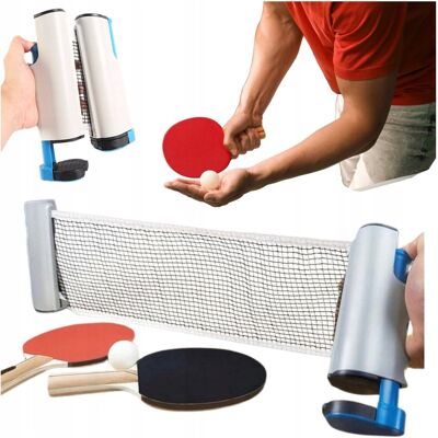 NettleTREE Zestaw Tenis stołowy 2 rakietki siatka automatyczna 3 piłki Ping-Pong PING NettleTREE Zestaw Tenis stołowy 2 rakietki siatka automatyczna 3 piłki Ping-Pong PING