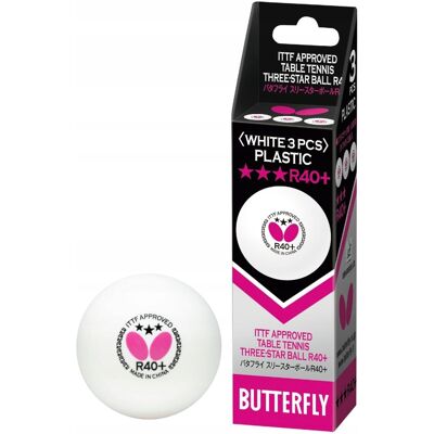 BUTTERFLY PIŁECZKI DO TENISA STOŁOWEGO PING PONGA R40+ 3SZT.TURNIEJOWE BUTTERFLY PIŁECZKI DO TENISA STOŁOWEGO PING PONGA R40+ 3SZT.TURNIEJOWE