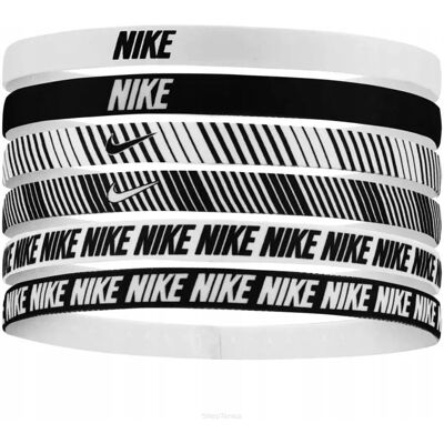 Opaski Na Głowę Nike Printed Headbands 6p Czarno-Białe Opaski Na Głowę Nike Printed Headbands 6p Czarno-Białe