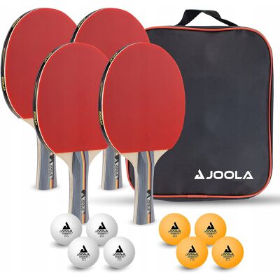 Rakietki do tenisa stołowego JOOLA TEAM SCHOOL 4 SZT zestaw pokrowiec piłki Rakietki do tenisa stołowego JOOLA TEAM SCHOOL 4 SZT zestaw pokrowiec piłki