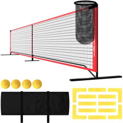 Sportnow Przenośna Siatka Do Pickleballa 6,7 M Z Zbieraczem Piłek Sportnow Przenośna Siatka Do Pickleballa 6,7 M Z Zbieraczem Piłek