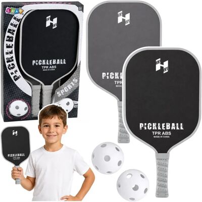Lean Toys Zestaw Paletki Do Gry W Pickleballa Tenisa Badmintona 2 Piłki Czarno-Szare Lean Toys Zestaw Paletki Do Gry W Pickleballa Tenisa Badmintona 2 Piłki Czarno-Szare