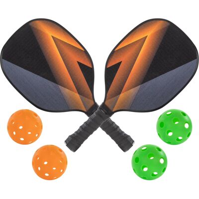 IDENA Zestaw pickleball 4 osoby 2 rakietki drewniane piłki do gry halowej IDENA Zestaw pickleball 4 osoby 2 rakietki drewniane piłki do gry halowej