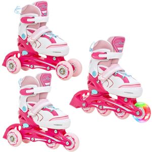 Rolki Wrotki 3w1 RAVEN Lia Pink Kółko LED Rolki Wrotki 3w1 RAVEN Lia Pink Kółko LED