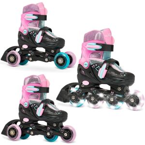 Rolki Wrotki Regulowane 3w1 RAVEN Loret Glitter Black/Mint/Pink LED Rolki Wrotki Regulowane 3w1 RAVEN Loret Glitter Black/Mint/Pink LED