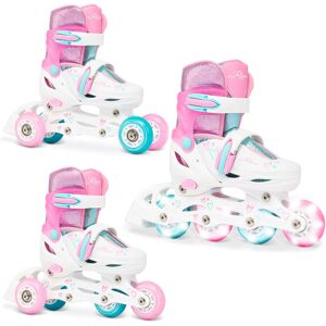 Rolki Wrotki Regulowane 3w1 RAVEN Loret Glitter White/Mint/Pink LED Rolki Wrotki Regulowane 3w1 RAVEN Loret Glitter White/Mint/Pink LED