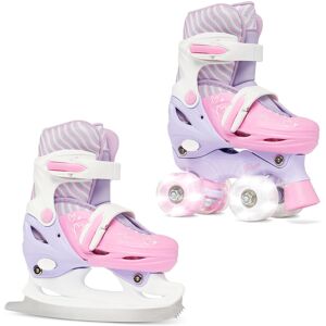 Wrotki Łyżwy figurowe 2w1 Regulowane RAVEN Loret Lila/Pink 30-33 Kółka LED Wrotki Łyżwy figurowe 2w1 Regulowane RAVEN Loret Lila/Pink 30-33 Kółka LED