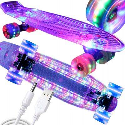 Eddcom DESKOROLKA FISZKA DESKA KOŁA LED CAŁA ŚWIECĄCA RGB USB FISHBOARD DLA DZIECI Eddcom DESKOROLKA FISZKA DESKA KOŁA LED CAŁA ŚWIECĄCA RGB USB FISHBOARD DLA DZIECI