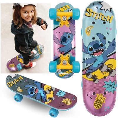 Disney Stitch Dziecięca deskorolka 42 cm, antypoślizgowa deska, lekka, STABILNA do 20 kg Disney Stitch Dziecięca deskorolka 42 cm, antypoślizgowa deska, lekka, STABILNA do 20 kg