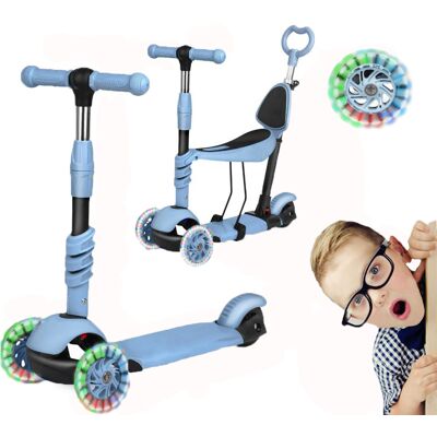 Tobbi-Toys Hulajnoga Balansowa 5W1 Jeździk Trójkołowa Led Niebieska Tobbi-Toys Hulajnoga Balansowa 5W1 Jeździk Trójkołowa Led Niebieska