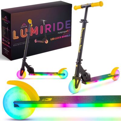 Hulajnoga Dwukołowa Dla Dzieci Składana Regulowana Lumiride Led 7 Kolorów 20 Programów Czarny Żółty Sun Baby Hulajnoga Dwukołowa Dla Dzieci Składana Regulowana Lumiride Led 7 Kolorów 20 Programów Czarny Żółty Sun Baby