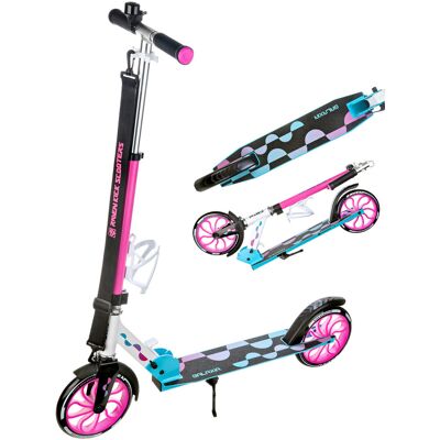 Hulajnoga Składana RAVEN Galaxia Blue/Pink z dzwonkiem, uchwytem na bidon, kołami LED Hulajnoga Składana RAVEN Galaxia Blue/Pink z dzwonkiem, uchwytem na bidon, kołami LED