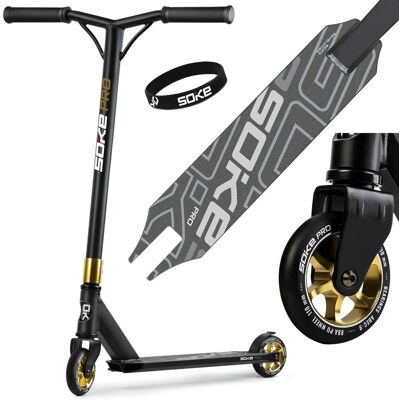 GLOBAL INCOME Hulajnoga wyczynowa ABEC-9 Freestyle SOKE PRO, złoty GLOBAL INCOME Hulajnoga wyczynowa ABEC-9 Freestyle SOKE PRO, złoty