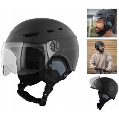 Inny producent Kask + Szybka Ochronna + Nauszniki Miejski Rower Hulajnoga Skuter L 58-62 / Umhelmvsl Inny producent Kask + Szybka Ochronna + Nauszniki Miejski Rower Hulajnoga Skuter L 58-62 / Umhelmvsl