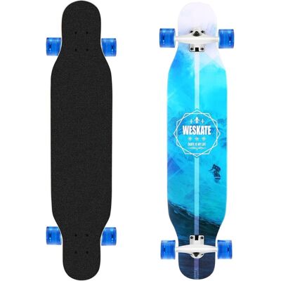 Longboard WeSkate Drop Through 42' klon niebieska deska Longboard WeSkate Drop Through 42' klon niebieska deska