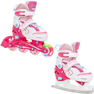 Rolki Łyżwy 2w1 RAVEN Lia Pink Kółko LED Rolki Łyżwy 2w1 RAVEN Lia Pink Kółko LED