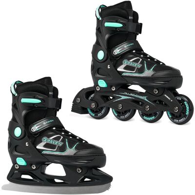 Rolki Łyżwy 2w1 Raven Spirit Black/Mint 37-40 Rolki Łyżwy 2w1 Raven Spirit Black/Mint 37-40