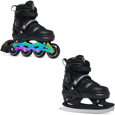 Rolki Łyżwy figurowe 2w1 Regulowane RAVEN Drill Black/Neo Chrome 38-42 Rolki Łyżwy figurowe 2w1 Regulowane RAVEN Drill Black/Neo Chrome 38-42