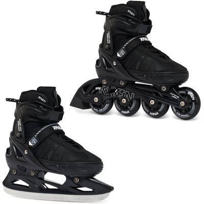 Rolki Łyżwy hokejowe 2w1 RAVEN Profession PLUS Black 38-42 Speed Lacing Rolki Łyżwy hokejowe 2w1 RAVEN Profession PLUS Black 38-42 Speed Lacing
