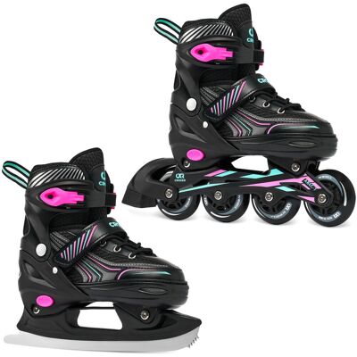Rolki Łyżwy Regulowane 2w1 Croxer Optima Mint/Pink 35-38 Rolki Łyżwy Regulowane 2w1 Croxer Optima Mint/Pink 35-38