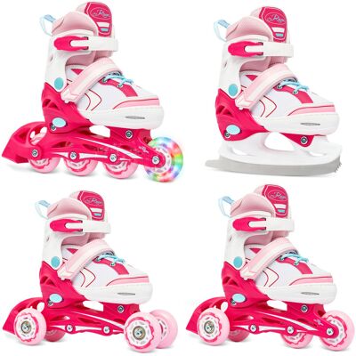 Rolki Łyżwy Wrotki 4w1 Raven Lia Pink Kółko Led Rolki Łyżwy Wrotki 4w1 Raven Lia Pink Kółko Led