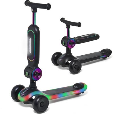 Rowerek Hulajnoga 2w1 dla dzieci RAVEN Lumiloo Black/Neo Chrome Podest LED Rowerek Hulajnoga 2w1 dla dzieci RAVEN Lumiloo Black/Neo Chrome Podest LED