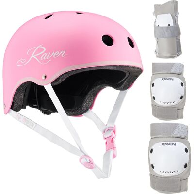 Zestaw RAVEN Kask Essto Pink XS + Ochraniacze Dexard Grey XS Zestaw RAVEN Kask Essto Pink XS + Ochraniacze Dexard Grey XS