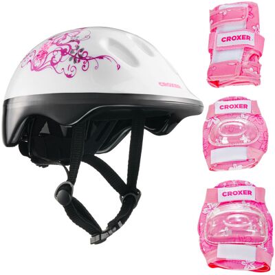 Zestaw różowy CROXER Ochraniacze Fibre XS + Kask Silky XS Zestaw różowy CROXER Ochraniacze Fibre XS + Kask Silky XS