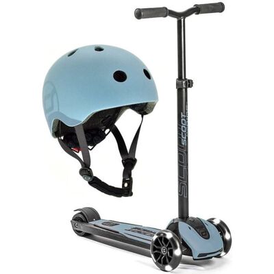 Scoot and Ride Zestaw Scootandride Highwaykick 5 Hulajnoga + Kask S-M Steel Scoot and Ride Zestaw Scootandride Highwaykick 5 Hulajnoga + Kask S-M Steel