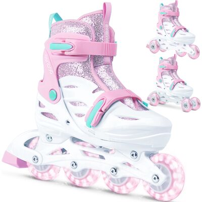Cariboo Ballerina 3w1 Rolko-Wrotki Dziecięce Z Kółkami Led Pink/mint S (31-34) Cariboo Ballerina 3w1 Rolko-Wrotki Dziecięce Z Kółkami Led Pink/mint S (31-34)