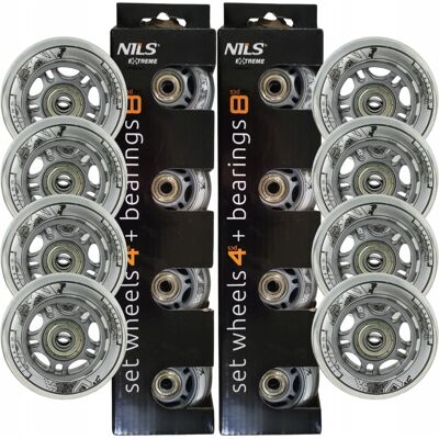 Inny producent Zestaw Kółek Do Rolek 70 Mm 8 Szt. + Łożyska Abec-7 Przezroczyste Nils / Nils Extreme Inny producent Zestaw Kółek Do Rolek 70 Mm 8 Szt. + Łożyska Abec-7 Przezroczyste Nils / Nils Extreme