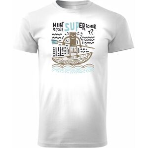 TUCANOS Koszulka surfing z deską SUP dla surfera surfingowa stand up paddle męska biała REGULAR-M TUCANOS Koszulka surfing z deską SUP dla surfera surfingowa stand up paddle męska biała REGULAR-M