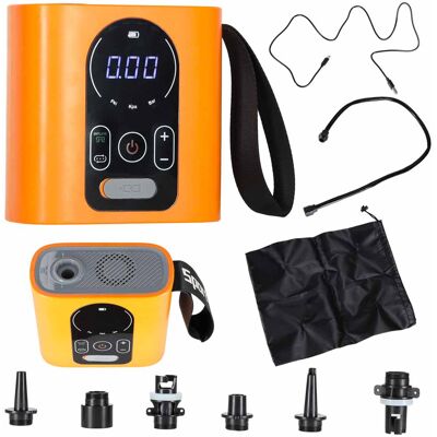 KIK Bezprzewodowa pompka elektryczna akumulatorowa do deski SUP USB 22 PSI 140W wymienne końcówki KIK Bezprzewodowa pompka elektryczna akumulatorowa do deski SUP USB 22 PSI 140W wymienne końcówki