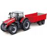 TRAKTOR Massey Ferguson 8740S + przyczepa Bburago