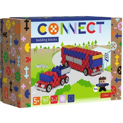 Trefl 61973 Klocki Connect - Autobus / Auto Z Naczepą Trefl 61973 Klocki Connect - Autobus / Auto Z Naczepą