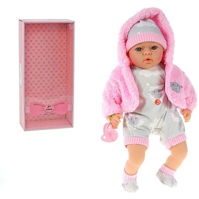 Adar, Lalka bobas 45cm ze smoczkiem, dźwiękiem 544444-560239 Adar, Lalka bobas 45cm ze smoczkiem, dźwiękiem 544444-560239