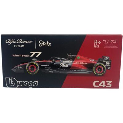 ALFA ROMEO C43 F1 2023 KASK V. Bottas BBurago 1:43 ALFA ROMEO C43 F1 2023 KASK V. Bottas BBurago 1:43