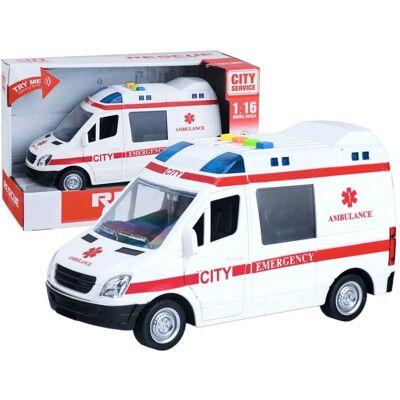 ikonka Ambulans Karetka Ratunkowa 1:16 Z Efektami Świetlnymi I Dźwiękowymi Otwierane Drzwi - Realistyczna Zabawa Dla Dzieci! ikonka Ambulans Karetka Ratunkowa 1:16 Z Efektami Świetlnymi I Dźwiękowymi Otwierane Drzwi - Realistyczna Zabawa Dla Dzieci!