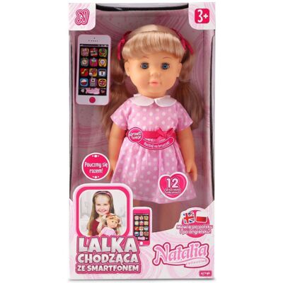 Artyk, Lalka Natalia ze smartfonem chodząca 41 cm Artyk, Lalka Natalia ze smartfonem chodząca 41 cm