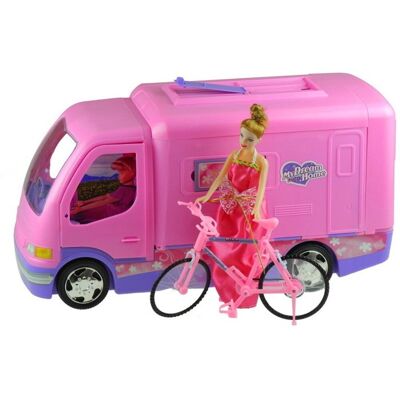 Lean Toys Auto camper + rower + lalka Lean Toys Auto camper + rower + lalka