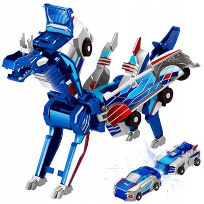 Inny producent Auto dinozaur niebieski magnetyczna zabawka transformacja idealny prezent Inny producent Auto dinozaur niebieski magnetyczna zabawka transformacja idealny prezent