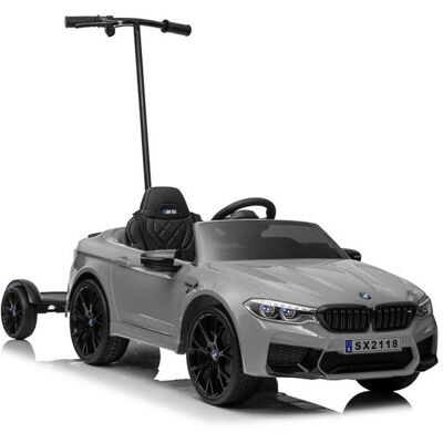LEAN Cars, Auto Na Akumulator Bmw M5 Z Platformą Dla Rodzica Srebrne Lakierowane LEAN Cars, Auto Na Akumulator Bmw M5 Z Platformą Dla Rodzica Srebrne Lakierowane