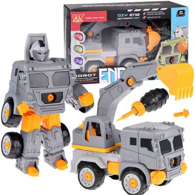 Lean Toys Autobot Koparka 2w1 Super Pojazd Budowlany Lean Toys Autobot Koparka 2w1 Super Pojazd Budowlany