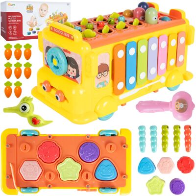 MalPlay Autobus Edukacyjny Sorter Montessori Cymbałki Zbij Robaczka Młoteczek MalPlay Autobus Edukacyjny Sorter Montessori Cymbałki Zbij Robaczka Młoteczek