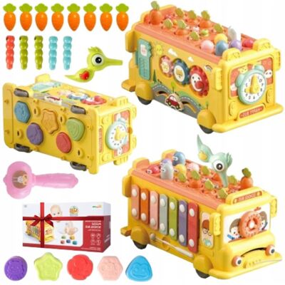 MalPlay AUTOBUS EDUKACYJNY SORTER MONTESSORI CYMBAŁKI ZŁAP ROBACZKA KLOCKI PREZENT MalPlay AUTOBUS EDUKACYJNY SORTER MONTESSORI CYMBAŁKI ZŁAP ROBACZKA KLOCKI PREZENT