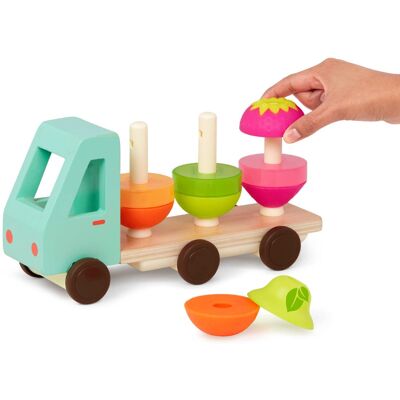 B.Toys Drewniana ciężarówka Sorter dla dzieci z owocami B.Toys Drewniana ciężarówka Sorter dla dzieci z owocami