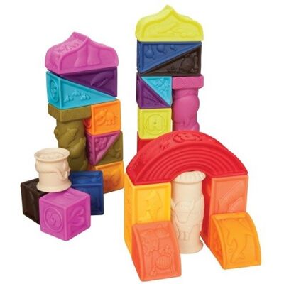 B.Toys, Zestaw Miękkich Klocków, Elemenosqueeze B.Toys, Zestaw Miękkich Klocków, Elemenosqueeze