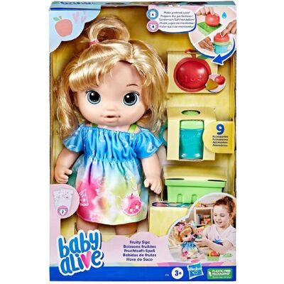 Hasbro Baby Alive ZESTAW Lalka 30cm Fruity Sips Pije Sok + AKCESORIA Dzieci 3+ Lat Hasbro Baby Alive ZESTAW Lalka 30cm Fruity Sips Pije Sok + AKCESORIA Dzieci 3+ Lat