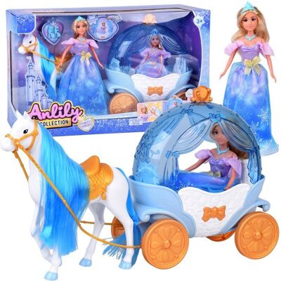 JOKOMISIADA Bajkowa lalka księżniczka w balowej sukni + królewska karoca koń ZA5705 JOKOMISIADA Bajkowa lalka księżniczka w balowej sukni + królewska karoca koń ZA5705
